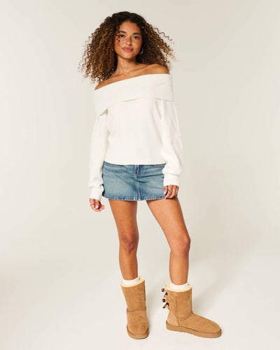 Hollister Comfy Cloud Foldover Off-the-Shoulder Sweater