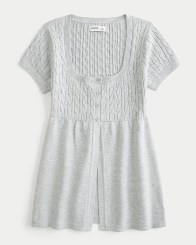 Short-Sleeve Flyaway Babydoll Top