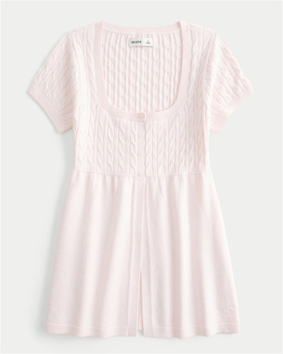 Short-Sleeve Flyaway Babydoll Top