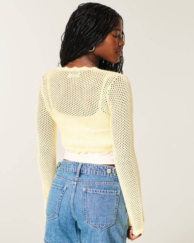Long-Sleeve Tie Front Shrug