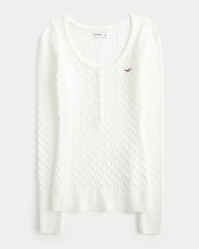 Cable-Knit Icon Henley Sweater