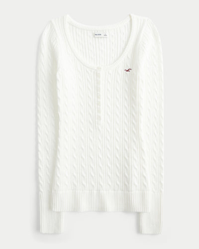 Cable-Knit Icon Henley Sweater