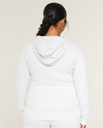 Hollister Feel Good Slim Zip-Up Logo Graphic Hoodie