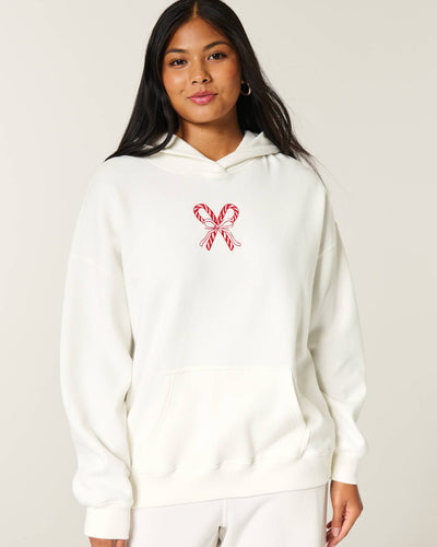 Oversized Candy Cane Graphic Hoodie