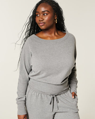 Banded Off-the-Shoulder Sweatshirt