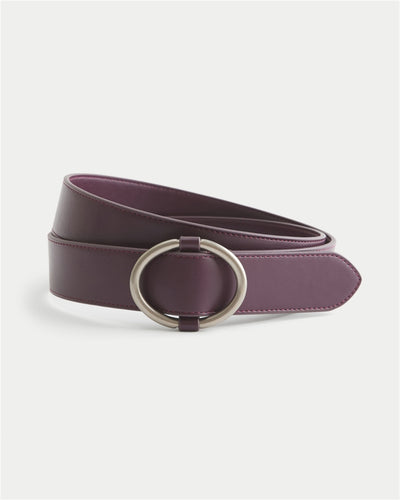 Burgundy Faux Leather Belt