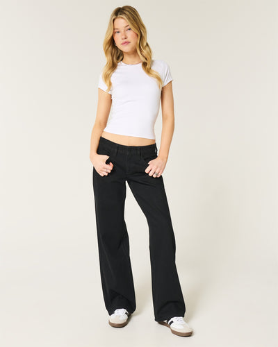 Low-Rise Black Baggy Jeans