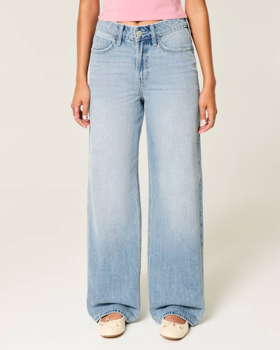High-Rise Medium Wash Baggy Jeans