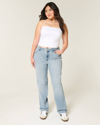Low-Rise Light Wash Bootcut Jeans