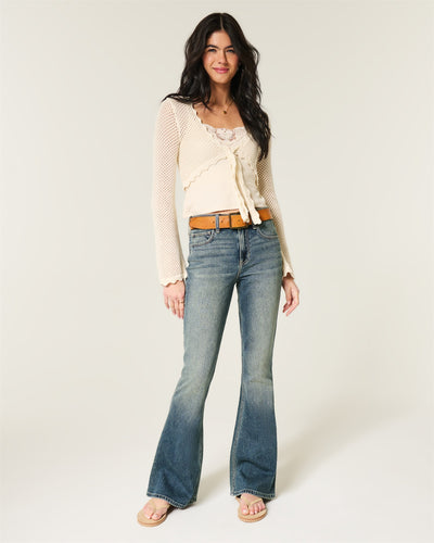 High-Rise Medium Wash Flare Jeans
