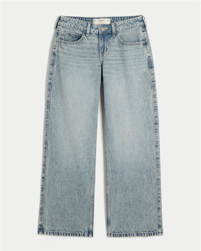 Low-Rise Light Wash Baggy Jeans