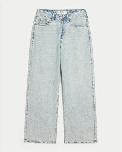 High-Rise Light Wash Lightweight Baggy Jeans