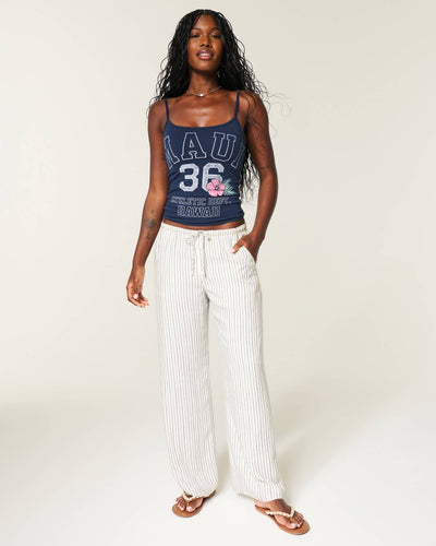 Slub Pull-On Pants