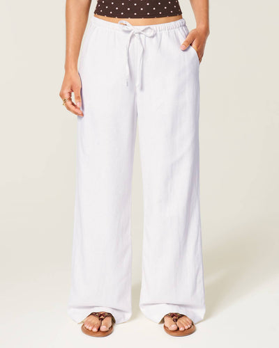 Linen-Blend Pull-On Pants