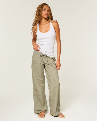 Hollister Remi Ultra Low-Rise Poplin Pull-On Pants