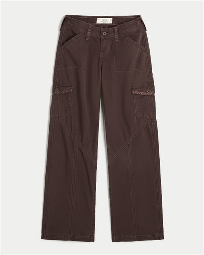 Hollister Andi Adjustable Waist Ultra Low-Rise Baggy Satin Trim Pants