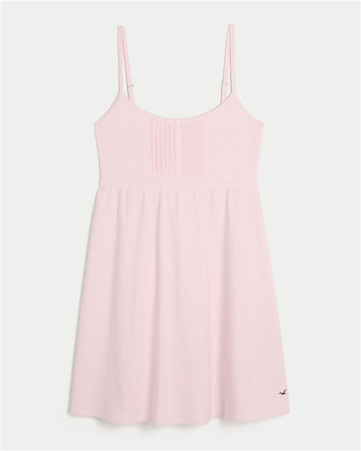 Pintuck Knit Mini Dress