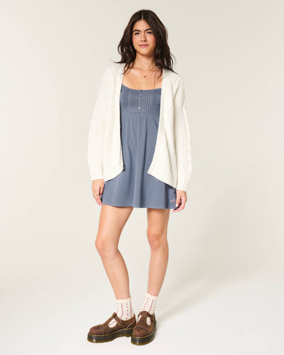 Pintuck Knit Mini Dress