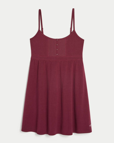 Pintuck Knit Mini Dress