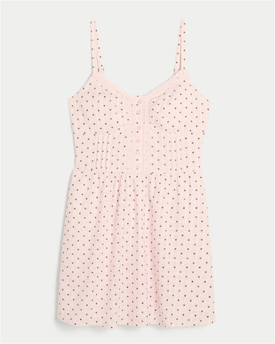 Lace Trim Mini Dress