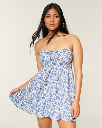 Strapless Babydoll Mini Dress