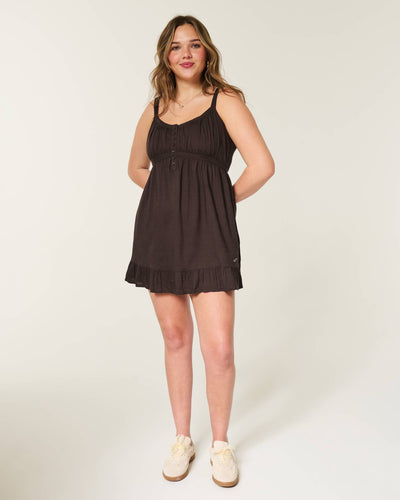 Button Front Mini Dress